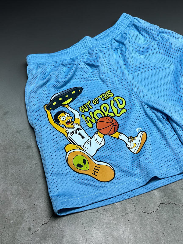 "Wemby Alien Out of This World" basketball shorts