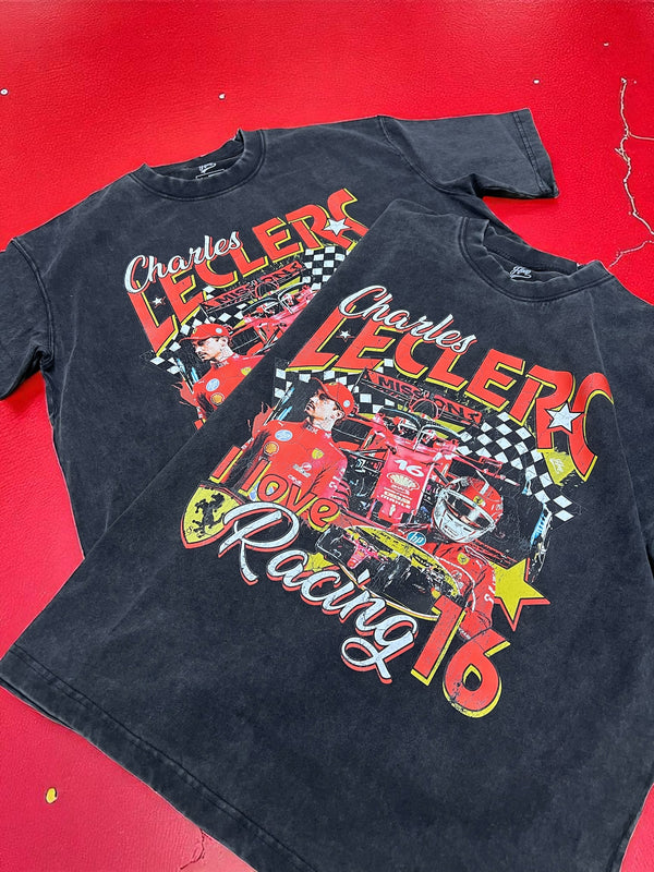 "F1 Racing - LECLERC" Washed Tee