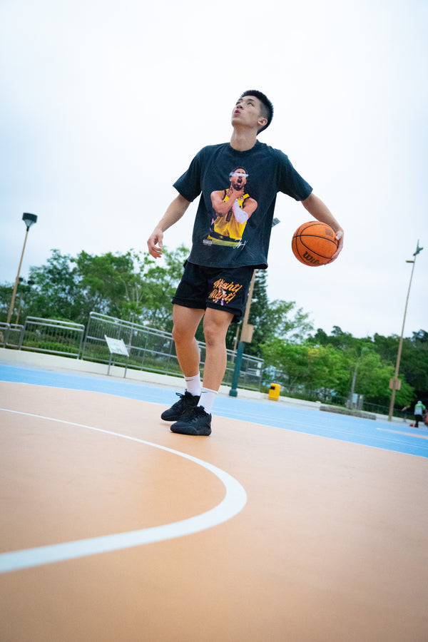 "Hali Choke Sign" Washed Black Tee