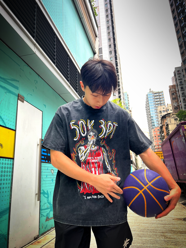 "吳委峻 50K 3PT RED" Washed Tee