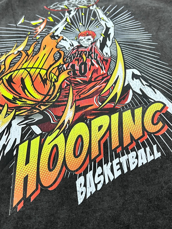 "HOOPINC Basketball Skull #10" Washed Tee