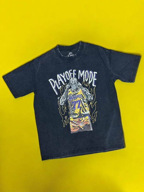 "Playoff Mode #77 Skull" Washed Tee