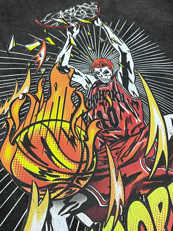 "HOOPINC Basketball Skull #10" Washed Tee