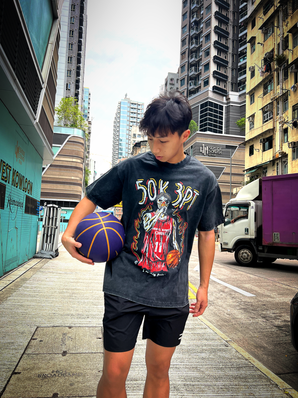 "吳委峻 50K 3PT RED" Washed Tee