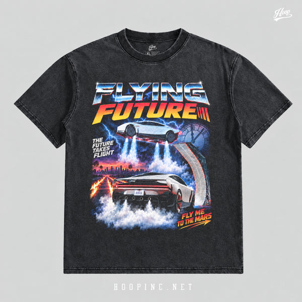 "FLYING FUTURE" Washed Tee