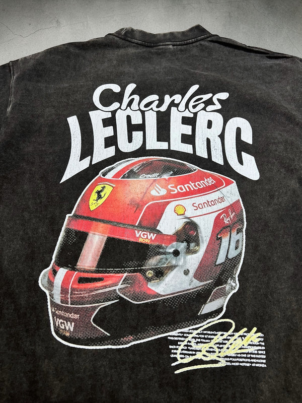 "F1 Racing - Leclerc Helmet" Washed Tee