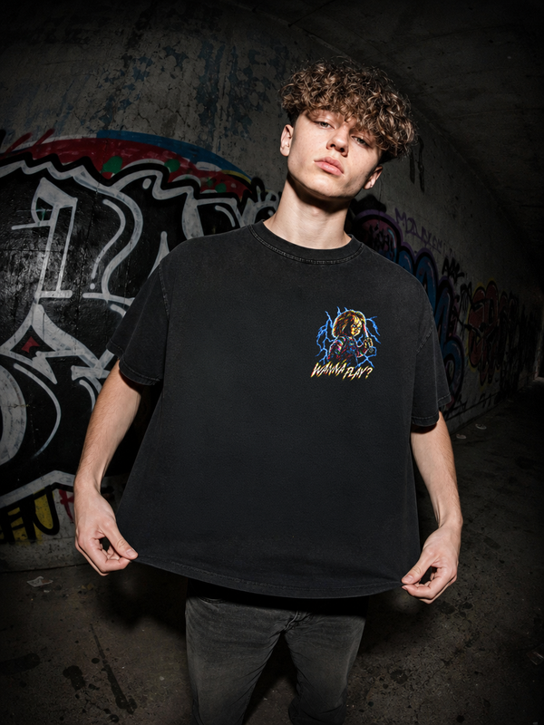 "Wanna Play?" Oversize Tee