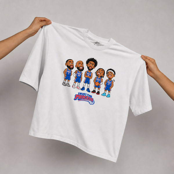 【費城新時代·首發紀念】Philly Lineup "Trust The Process" Q版五虎潮流重磅棉 Tee