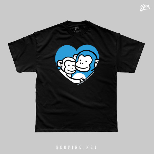"My World In My Arms Punchi Monkeys" heavy weight tee