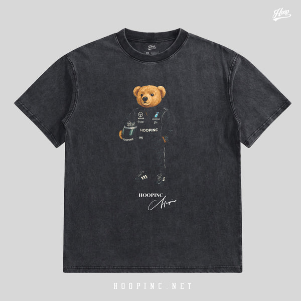 "Hoopinc Racer Bear" Retro Washed Tee