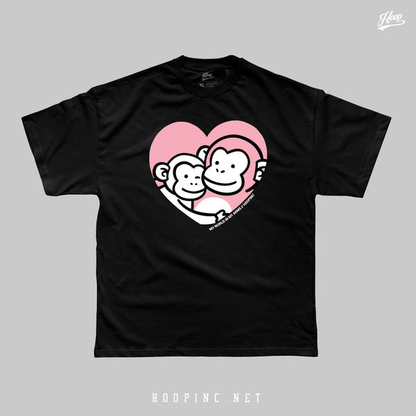 "My World In My Arms Punchi Monkeys" heavy weight tee