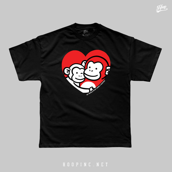 "My World In My Arms Punchi Monkeys" heavy weight tee