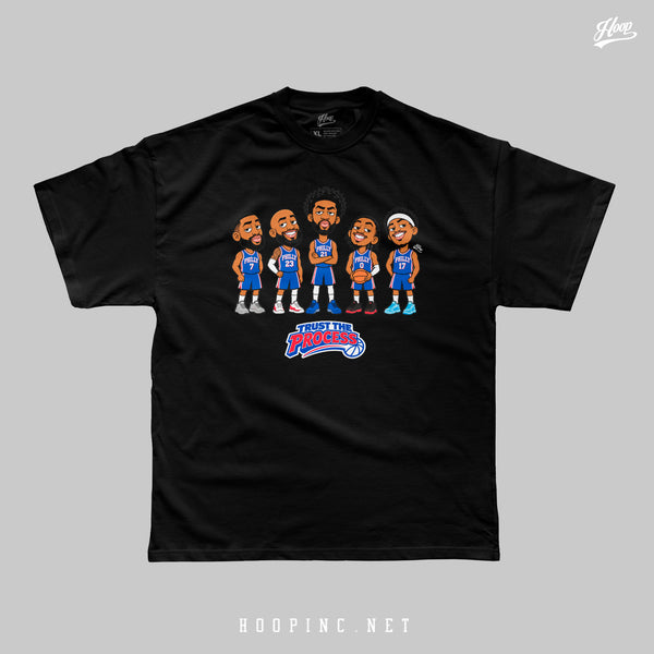 【費城新時代·首發紀念】Philly Lineup "Trust The Process" Q版五虎潮流重磅棉 Tee