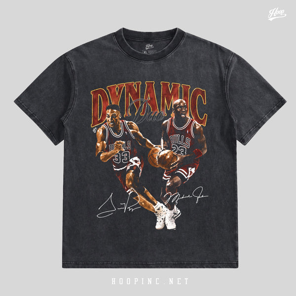 "Dynamic Duo in water paint style" Washed Tee