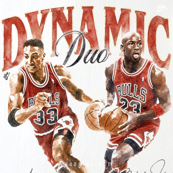 "Dynamic Duo in water paint style" Washed Tee