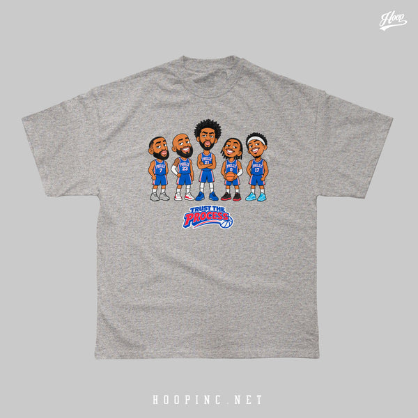 【費城新時代·首發紀念】Philly Lineup "Trust The Process" Q版五虎潮流重磅棉 Tee