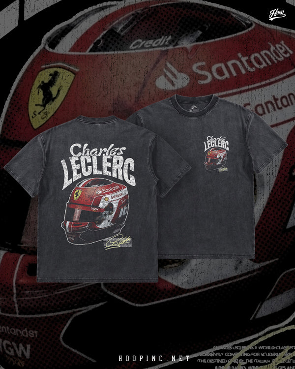 "F1 Racing - Leclerc Helmet" Washed Tee