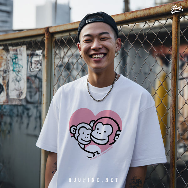 "My World In My Arms Punchi Monkeys" heavy weight tee