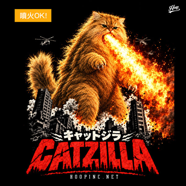 【AI 客製化】CATZILLA 貓咪 復古洗水 Washed Tee｜將你家主子變成終極巨獸！