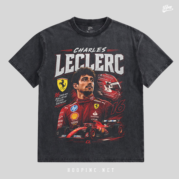 "F1 Racing - Leclerc Poster" Washed Tee