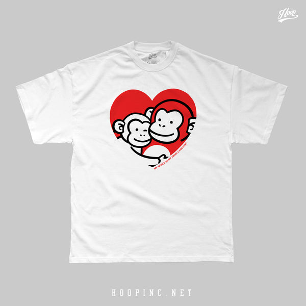 "My World In My Arms Punchi Monkeys" heavy weight tee