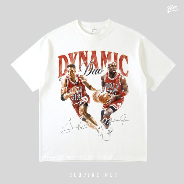 "Dynamic Duo in water paint style" Washed Tee