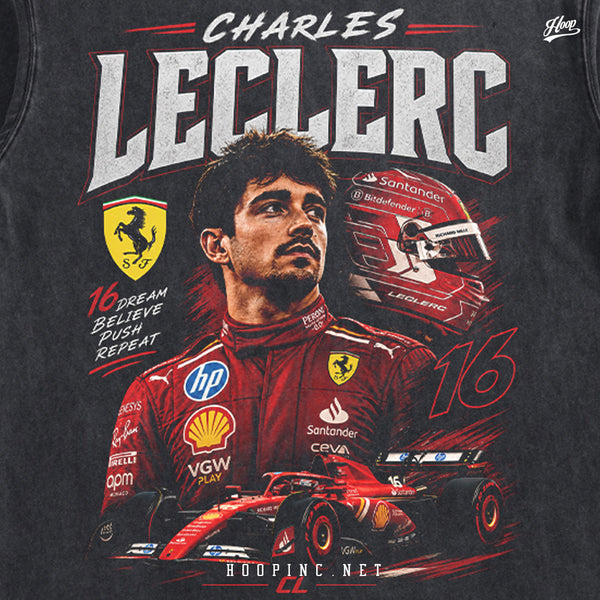 "F1 Racing - Leclerc Poster" Washed Tee
