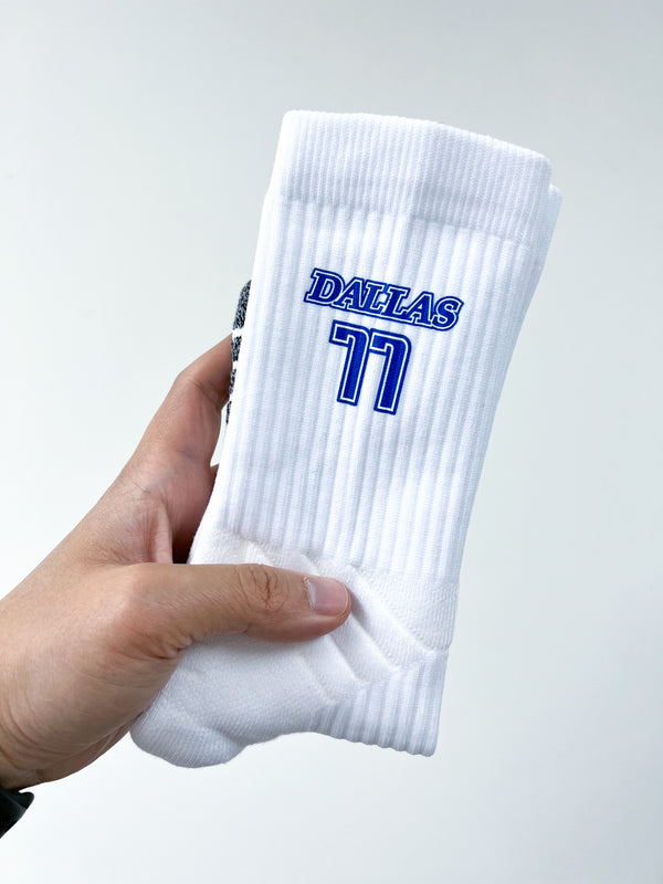"DALLAS #77" socks